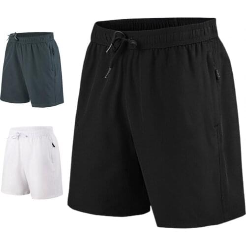 Men Shorts Adjustable Drawstring Comfortable Elastic Waist Men Solid Color Breathable Mid Waist Shorts for Training