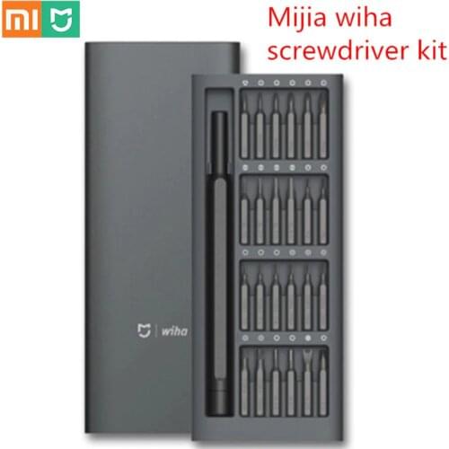 Hot Original Xiaomi Mijia wiha Daily Use Screw Kit 24 Precision Magnetic Bits Alluminum Box Screw Driver Xiaomi Smart Home Kit
