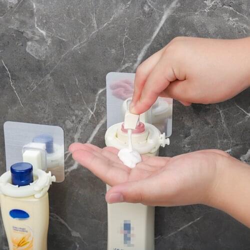 Bathroom Organizer Wall Mounted Shampoo Bottle Shelf Shower Gel Rack Liquid Soap Holder Self Adhesive Shelves Home Accessories