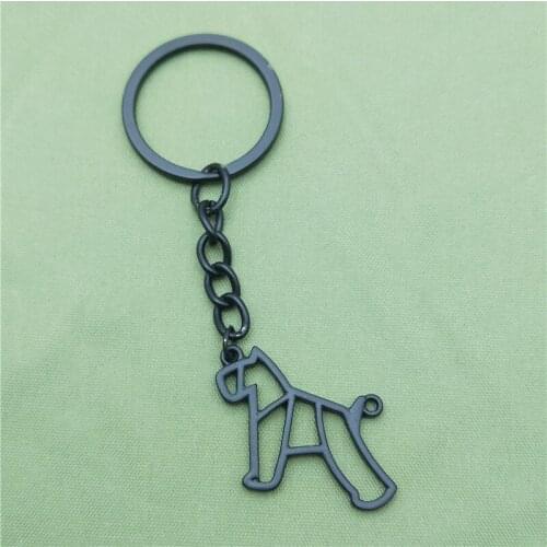New Miniature Schnauzer Key Chains Fashion Geometric Jewellery Miniature Schnauzer Car Keychain Bag Keyring For Women Men