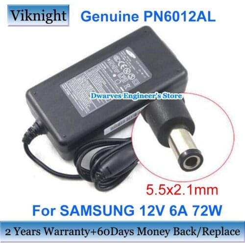 Genuine PN6012AL AC Adapter 12V 6A 72W Laptop Charger For SAMSUNG Power Supply 5.5x2.1mm