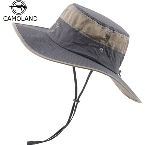 CAMOLAND Waterproof Bucket Hats Women Men Summer UPF 50+ Sun Hat Outdoor Long Wide Brim Fishing Caps Embroidery Beach Hat