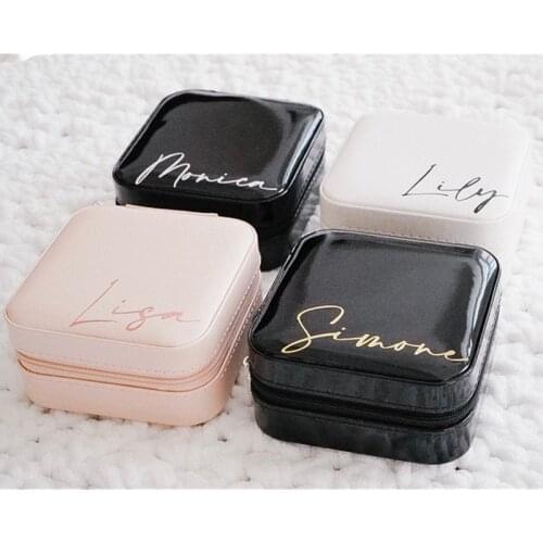 Personalised Travel Case For Jewellery Boxes Bridesmaid Proposal Gift| Travel Jewellery Box|custom jewelry Case|Valentine gift