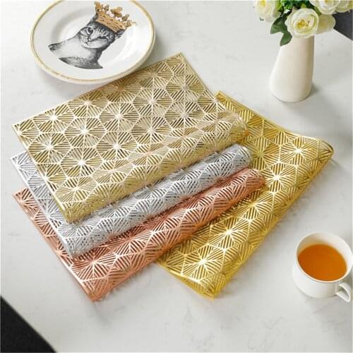 Fuwatacchi PVC Washable Placemats for Dining Table MaSt Non-slip Placemat Set in Kitchen Accessories Cup Fork Coaster Wine Pads