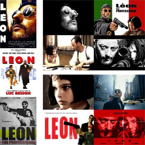 Leon The Prefessional Posters Classic Movie Wall Stickers Vivid Color Glossy Paper Prints Home Decoration free shipping