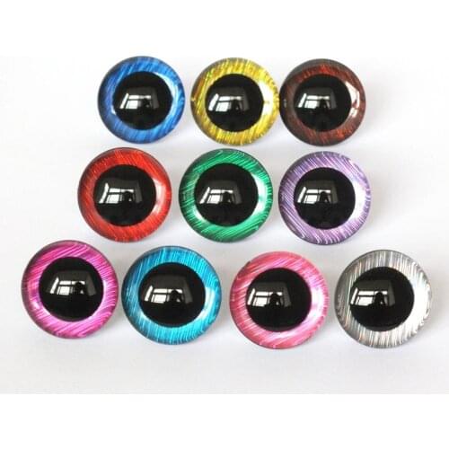 20pcs--25--30-35-40mm clear 3D glitter eyes plastic safety toy eyes long stem + glitter fabric + washer