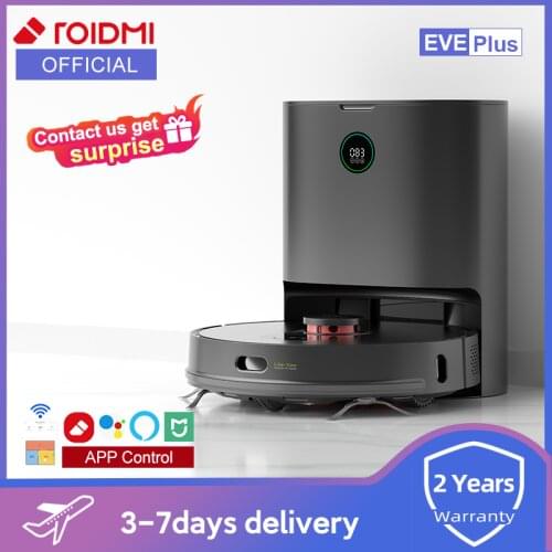 ROIDMI EVE Plus Robot Vacuum Cleaner Mop Cleaner with Smart Dust Collection Support Google Assistant Alexa Mi Home APP Control