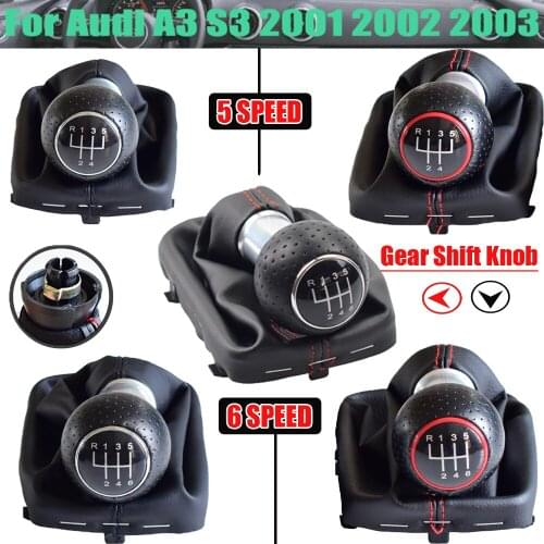 Manual 5 6 Speed For Audi A3 S3 2001 2002 2003 Car Styling Gear Shift Shifter Lever Knob Gaiter Cover Case Collar