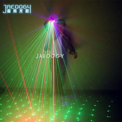 Blue purple green laser laser glove stage performance dance LED luminous gloves gloves DJ bar props