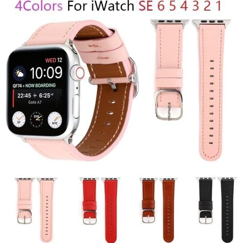 Modern buckle leather watchband for apple watch band SE 6 5 4 40mm 44mm belt bracelet bands for iWatch Strap series 3 38mm 42mm