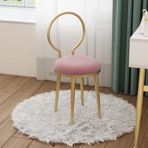Modern minimalist girl princess bedroom makeup chair dressing table stool manicure back ins Nordic net red chair