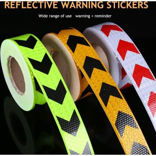 Arrow Reflective Sticker Traffic Safety Warning Reflective Adhesive Tape Car Truck Motorcycle Bicycle Decor Styling Accessories