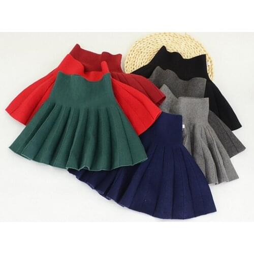 2-12Yrs Baby Tutu Skirt School Girls Skirts Princess Mini Pleated Skirt 2017 Spring Fall Winter Tutus Childrens Clothes JW2673