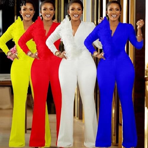 African Dresses For Women Jumpsuit African Clothes Africa Dress Dashiki V-neck Jumpsuits Ankara Style Plus Size Africa Clothing