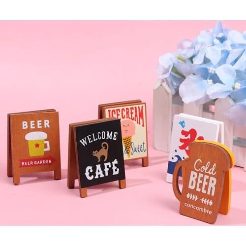 1:12 4.2*6cm Miniature Coffee Shop Decorative Notice Board Dollhouse Furniture Toys