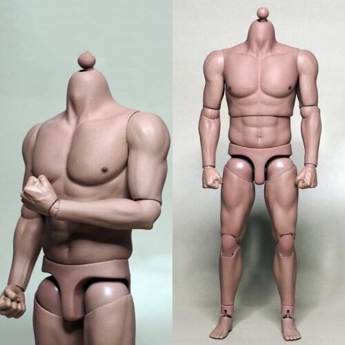 1/6 Scale Male Strong Man Men Boy Action Figure Body S02 Strong Muscles Wide Shoulder Male Solider 12' Body Figure Accessory