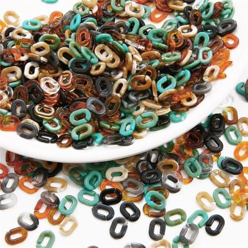 100pcs Acrylic O Chain Connector Findings Beads for DIY Necklace Bracelet Eyeglasses Chains Sunglasses Holder Jewelry Making