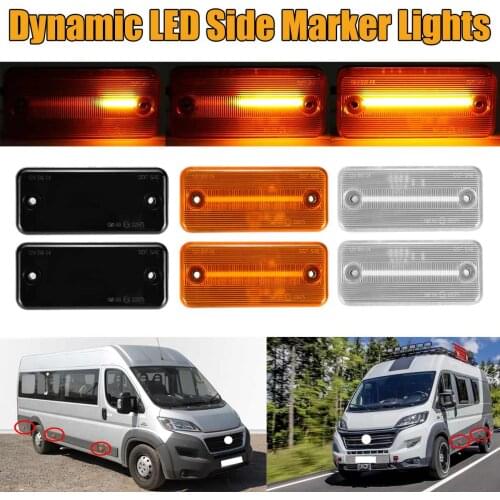 2/6pcs Dynamic LED Side Marker Lights Flowing Turn Signal Light for Iveco Fiat Ducato Citroen Relay Peugeot Boxer Renault VOLVO