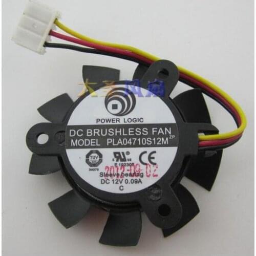 PLA04710S12M diameter 37mm hole 25mm 12V 0.09A 3 wire cooling fan
