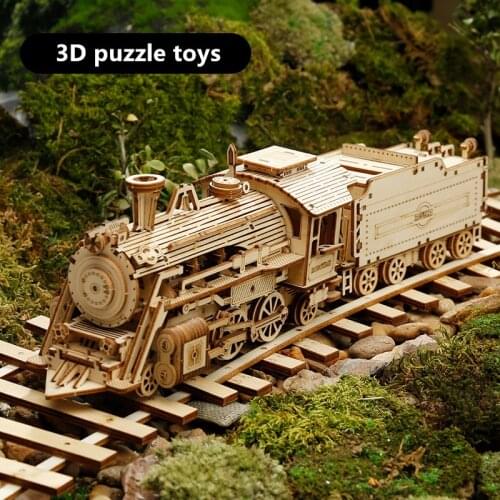 3D Wooden Puzzle Toys Scale Model Vehicle Building Kits for Teens Model trucks, trains, vintage racing cars, and childrens toys