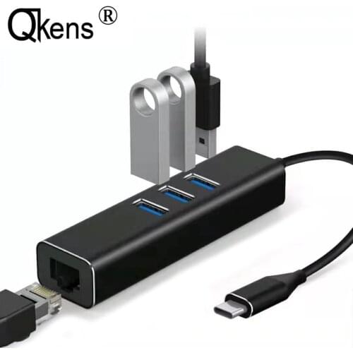 4in1 Type C USB 3.0 RJ45 Ethernet Adapter 100Mbps Type C Hub 3.0 Lan USBC for MACBOOK Air Pro Dell ASUS Notebook Laptop PC