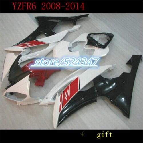Nn-Motorcycle Accessories & Parts YZF600 R6 2008 - 2014 08 09 Plastic Fairings White Red YZFR6 2009 Fairing for Yamaha-Nn