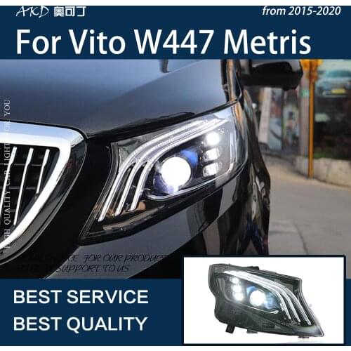 AKD Car Styling for Vito Headlights 2014-2020 W447 LED Headlight Maybach Design LED DRL Projector Lens Dynamic Auto Accessories