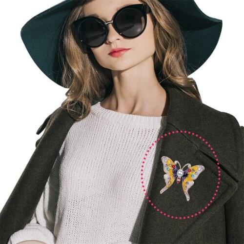 Retro Butterfly Brooch Color Painting Oil Painting Brooch Brooch Silk Scarf Buckle Suit Dress Accessories Dance Party Brooch