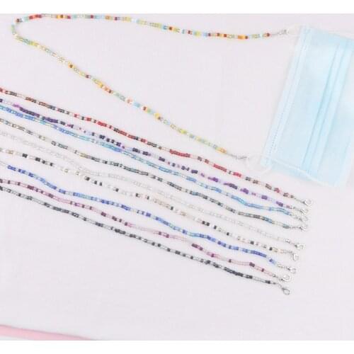 Colorful Beads Anti-lost Mask Chains Lanyard Glasses Lanyard Strap Necklace for Women Wedding Long Chain Necklace Mask Chains