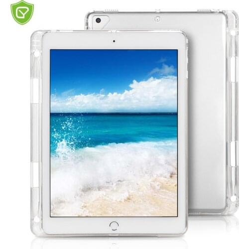 Case With Pen Holder For iPad Pro 12.9 2021 Clear TPU Soft Crystal Transparent Case For iPad 2018 9.7 Pro 10.5 Air 3 4 Back Cove