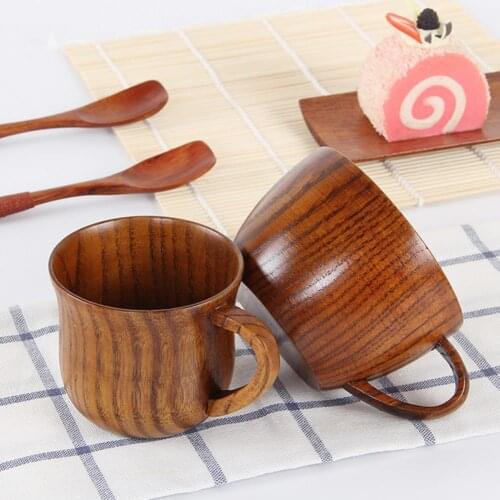Wooden Cup Reusable Tea Coffee Milk Wine Heat Insulation Water Cup Water Drinkware Gift Water Bottle Kitchen Bar Drinkware
