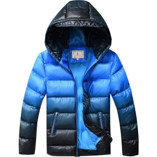 Kids Winter Jacket for Boys Down Jackets Coats Warm Thick Cotton Wadded Jacket Gradient Color Big Boys Parka Jacket DQ168
