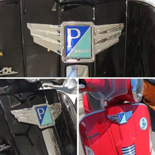 For Piaggio Vespa S 50 2009-2014 S 150 2008-2009 Leader Motor Chrome Wings Logo Trim