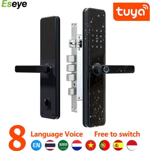 Eseye Tuya Smart Door Lock Wifi APP Fingerprint Lock Biometric Lock Support Temporary Password Lock Electronic Digital Lock