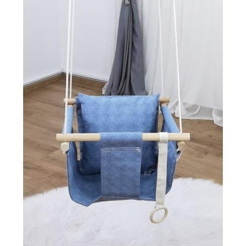 Purple Design Mordesign Eko Ceiling Hanging Wooden Baby Swing Blue