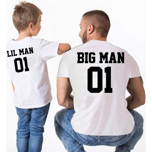 Father Son Matching T Shirts Big Man Little Man 01 Matching T Shirts Summer Short Sleeve Graphic Tee Shirts Clothes