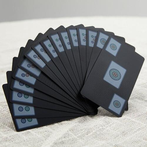Quality Waterproof Pvc Plastic Playing Cards Mahjong Black Thicken Matte Travel Portable Family Games Juego De Cartas Poker Card