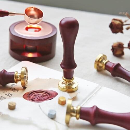 Classic Wooden Letter Happy Birthday Initial Wax Classic Sealing Seal Stamp