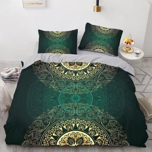 3D Luxury Duvet Cover Set Green Bedding Sets Comforther Cases Quilt Covers Pillow shams King Queen Full Twin Size Bed Linen