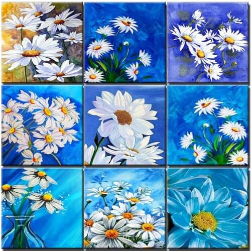 Painting By Number White Flowers Oil Picture On Canvas Acrylic Paint For Adults With Frame Diy Coloring By Number Home Decor Art