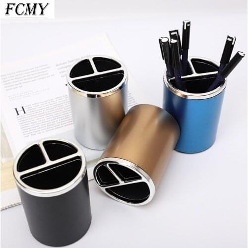 Creative Plastic Desktop Pen Pencil Storage Organizer Cup Holder Container Stationery Round Shape Desktop Organizer Cute