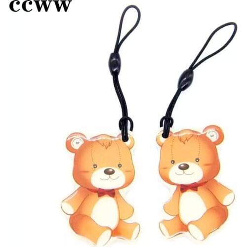 Bear Pattern S50 1K 13.56MHz IC UID Writable Rewritable NFC Keyfobs RFID Changeable Waterproof Token Key Tag Card Fast Shipping
