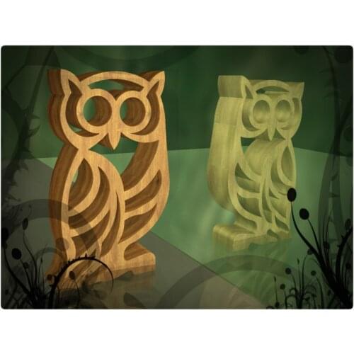 STL Model for CNC Router Engraver Carving Machine Relief Artcam Aspire "Wise Owl Stand"(ES)