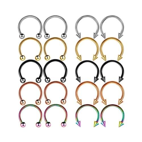 Fashion Horseshoe Fake Nose Ring C Clip BCR Septum Lip Piercing Falso Nose Rings Hoop For Women Men
