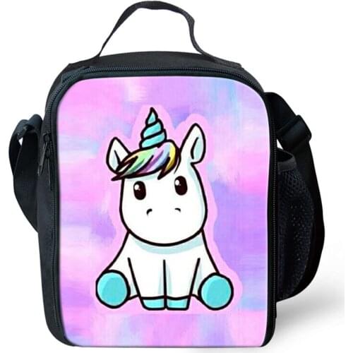 Cartoon Cute Unicorn Girls Lunch Bag For School Insulated Portable Food Picnic Tote Cooler Bags Women Kid Outdoor Lunch Box