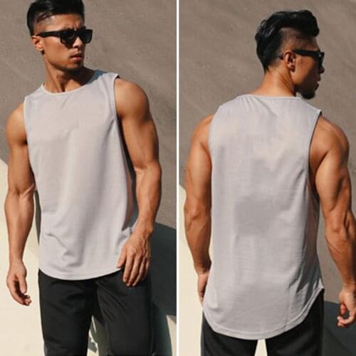 New 2021 Mens Breathable Fitness Tights Tank Top Quickly Dry Sleeveless Gym Clothing Summer Workout Running Vest Sports Shirt