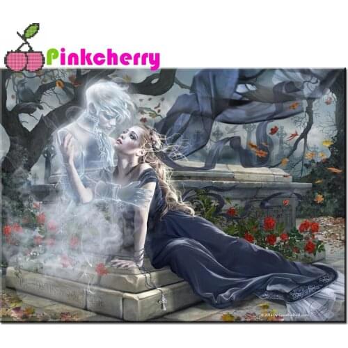 DIY Full Round square drill Diamond Painting Bride In Black Embroidery Mosaic Cross stitch kit Handmade decor k869