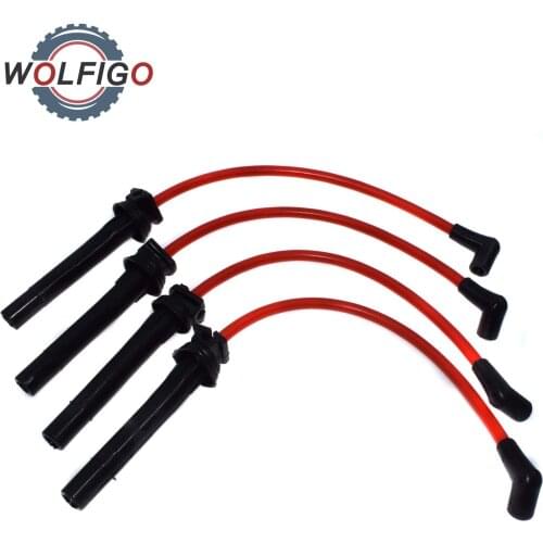 WOLFIGO New 4 Pcs 10.2mm Racing Ignition Cable Set Supercharged Works 1.6L for BMW Mini Cooper 2002 2003 2004 2005 2006