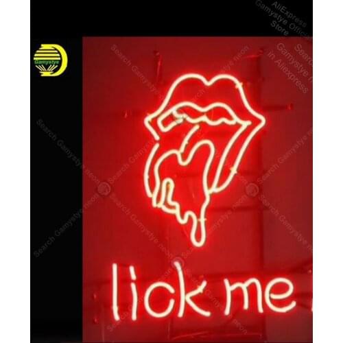 Neon Sign for Lick me Neon Tube sign handcraft Home Bedroom Letrero Neon Neon Indoor Signs Neon Teaches Pacma Neon Indoor Signs