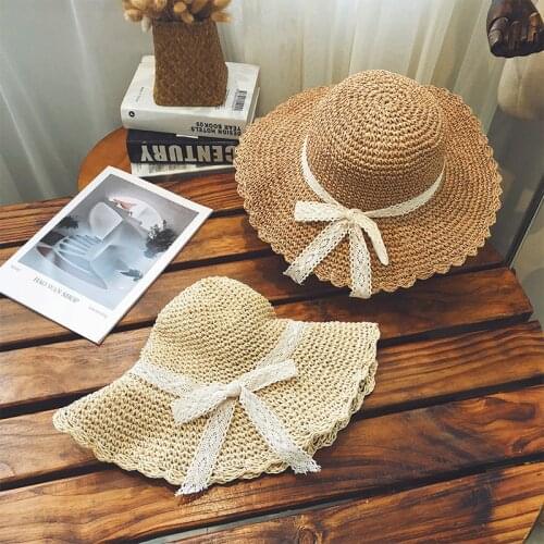 Panama Women Straw Hat Womens Summer Caps Sun Solid Color Bucket Hat Summer Sunscreen Cap For Outdoor Sports Fishing Beach Caps